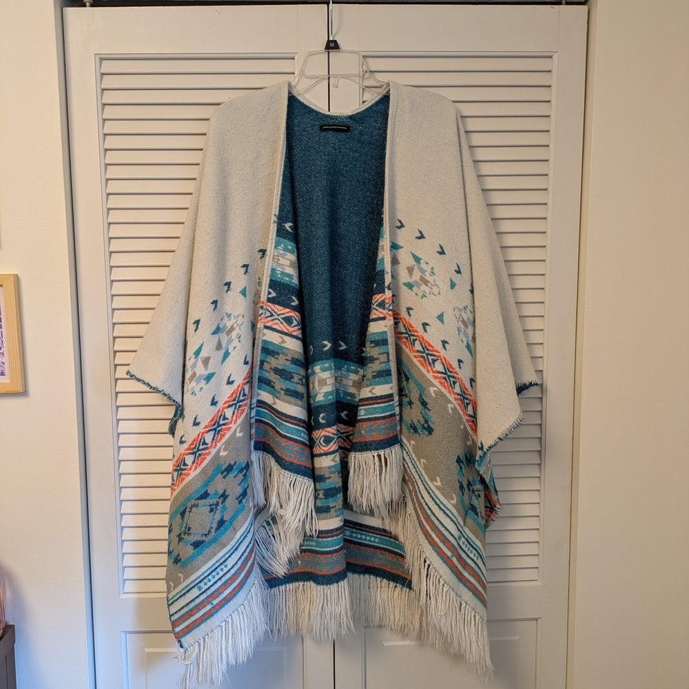 American Eagle Outfitters Teal Blanket Shawl